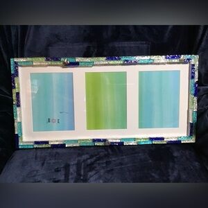Multicolor Mosaic Picture Frame With Three 5” x 7” Openings